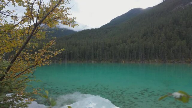 Emerald Pond on the way of the yellowhead hightway to Jasper National park