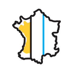 Vector multi color icon for France