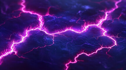 Pink Energy Flows Across Dark Purple Terrain