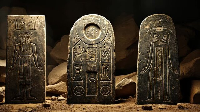 Ancient Egyptian Stelae:  Mysterious Hieroglyphs and  Spiritual Symbols