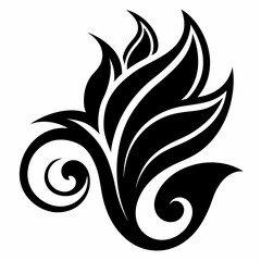 black and white floral ornament