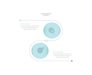 Infographic 2 step or option template design vector business for company and presentation 
