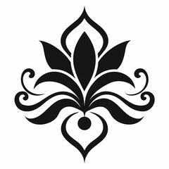 black and white floral ornament