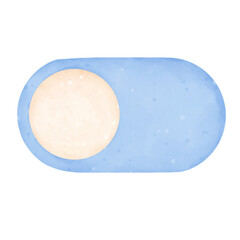 Off-on icon ,On off switch, cartoon watercolor 