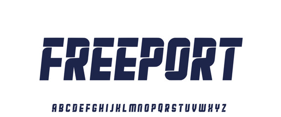 Modern Bold Font. Regular Italic Number Typography urban style alphabet fonts for fashion, sport, technology, digital, movie, logo design, vector illustration. Cutting font