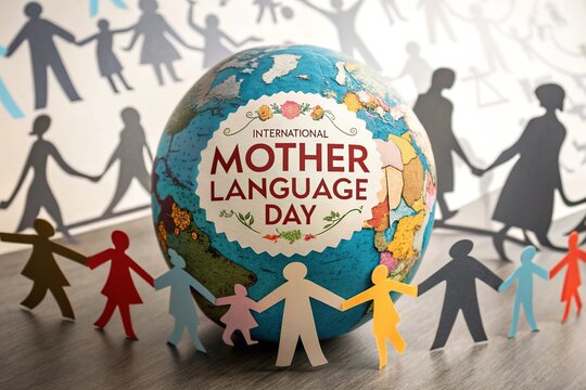 A celebratory poster for International Mother Language Day highlighting diversity. - Powered by Adobe