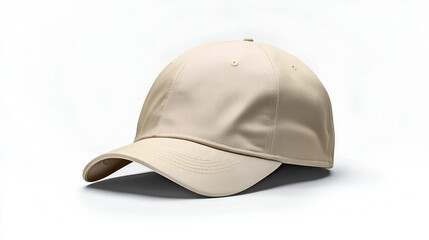 Fototapeta premium Minimalist Elegance A Sleek Beige Baseball Cap on a Clean Background