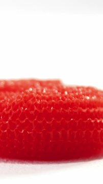 Close-up of plastic cleaning sponge