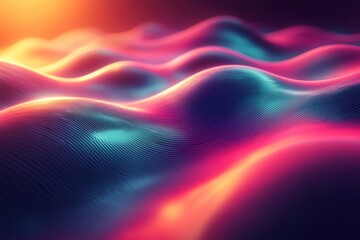 Obraz premium Vibrant Wavy Circular Lines Abstract Artwork Smooth Gradient Background Minimalistic Design