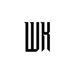 WK monogram logo design letter text name symbol monochrome logotype alphabet character simple logo