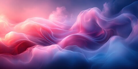 Obraz premium Abstract Wavy Lines Gradient Pink Blue Background for AI Technology Digital Communication Science Music