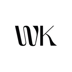 WK monogram logo design letter text name symbol monochrome logotype alphabet character simple logo