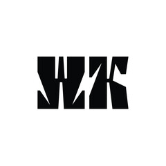WK monogram logo design letter text name symbol monochrome logotype alphabet character simple logo