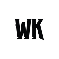 WK monogram logo design letter text name symbol monochrome logotype alphabet character simple logo
