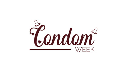 February is National Condom Week. Vector template Design for banner, greeting card, poster, prints, social media post ,flyer , T shirt with background.