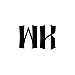 WK monogram logo design letter text name symbol monochrome logotype alphabet character simple logo