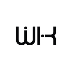 WK monogram logo design letter text name symbol monochrome logotype alphabet character simple logo