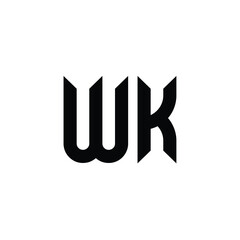 WK monogram logo design letter text name symbol monochrome logotype alphabet character simple logo