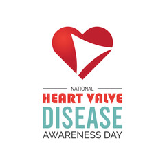 February is National Heart Valve Disease Awareness Day. Vector template Design for banner, greeting card, poster, prints, social media post ,flyer , T shirt with background.