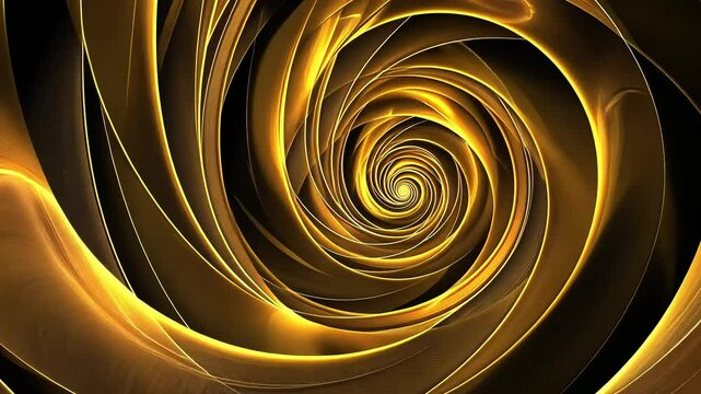 Golden spiral vortex: hypnotic abstract motion in mesmerizing patterns and light
