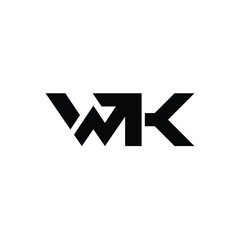 WK monogram logo design letter text name symbol monochrome logotype alphabet character simple logo