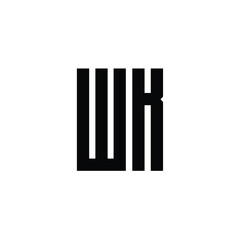WK monogram logo design letter text name symbol monochrome logotype alphabet character simple logo