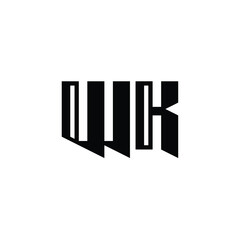 WK monogram logo design letter text name symbol monochrome logotype alphabet character simple logo