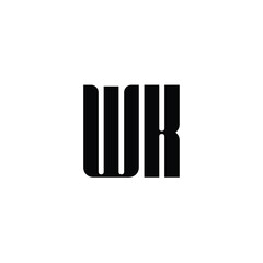 WK monogram logo design letter text name symbol monochrome logotype alphabet character simple logo