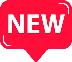 New tag label, speech bubble icon for graphic design, logo, web site, social media, mobile app, ui...