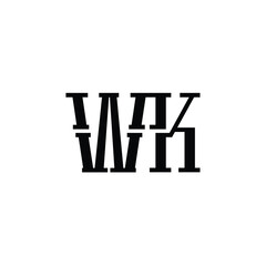 Obraz premium WK monogram logo design letter text name symbol monochrome logotype alphabet character simple logo