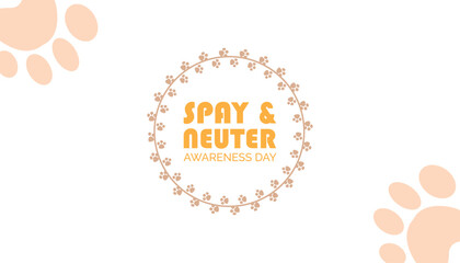 February is Spay and Neuter awareness day. Vector template Design for banner, greeting card, poster, prints, social media post ,flyer , T shirt with background.