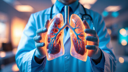 Doctor Using Stethoscope for Lung Health Checkup: Respiratory Diseases, Air Pollution, and World No Tobacco Day