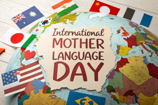 A vibrant illustration for International Mother Language Day promoting unity.