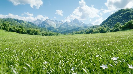 Mountain meadow wildflowers sunny day landscape (18)