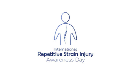 Fototapeta premium February is International Repetitive Strain Injury Awareness Day. Vector template Design for banner, greeting card, poster, prints, social media post ,flyer , T shirt with background.