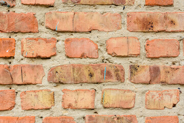 Obraz premium Old wall of red bricks for the background
