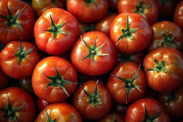 A Close-Up View of Fresh, Ripe Tomatoes