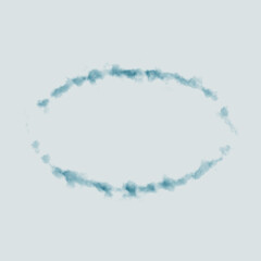 Abstract oval frame Cloud in blue Watercolor Design