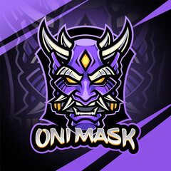 Oni mask esport mascot logo design