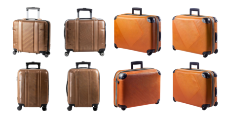Stylish and Modern Suitcases for Travel and Adventure Needs, isolated on transparent background