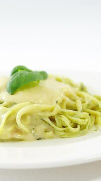 Cooked pasta on plate