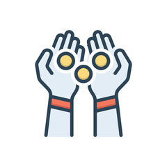 Color illustration icon for collect