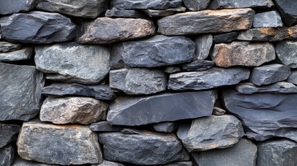 Dry-stacked stone wall texture.