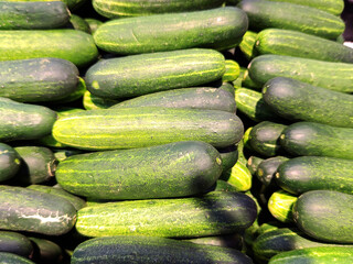 Group of cucumber selling in market