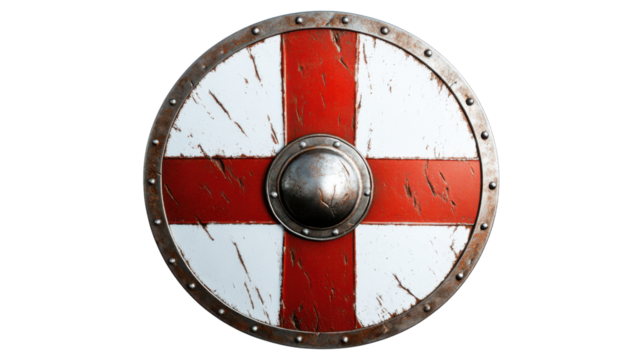 Roman soldier shield isolated on white background 