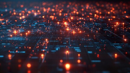 Obraz premium Global business network with glowing nodes and lines, symbolizing modern corporate connectivity and innovation.