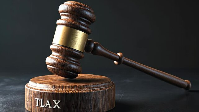 Gavel resting on wooden block representing justice symbol at TLA X with dramatic lighting