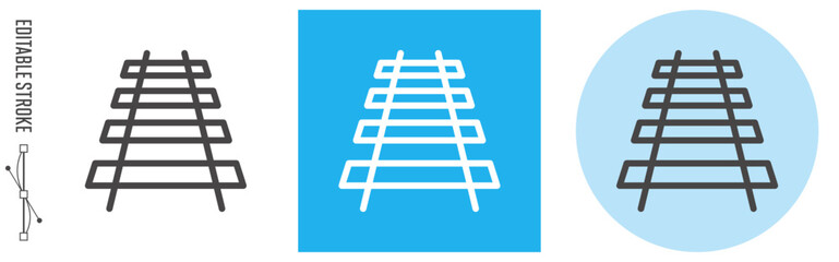 インフラ、線路｜ライン・アイコン　[線の編集可能]