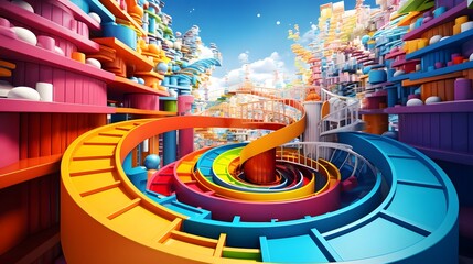 Visually captivating spiraling patterns and dynamic vibrant colorful lines that evoke a state of excitement energy and emotional expression