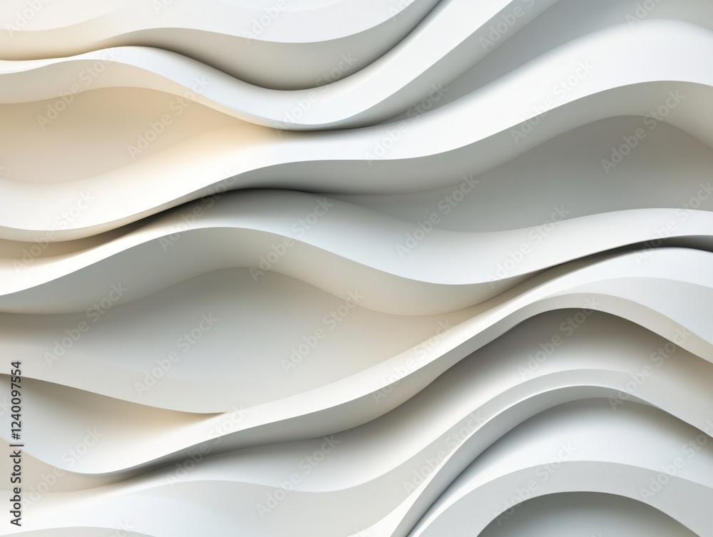 Poster abstract white waves flowing smoothly creating a modern and elegant background with soft light